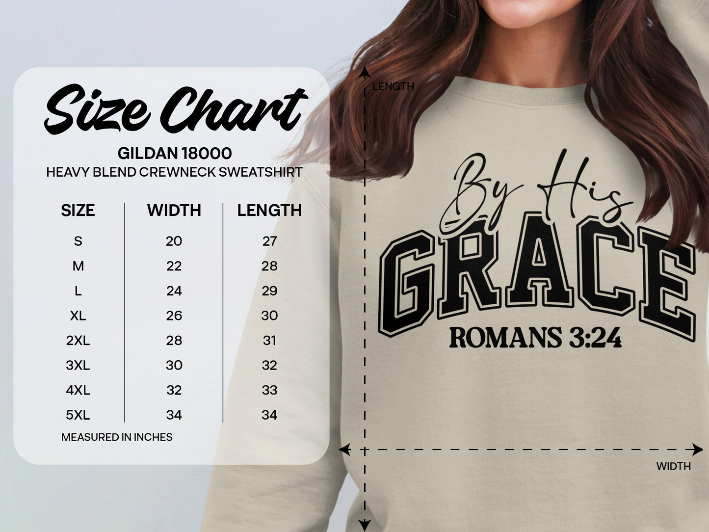 By His Grace Romans 3:24 Heavy Blend Sweatshirt product