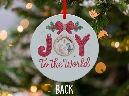 Joy to the World Back Ornament Christmas Decor