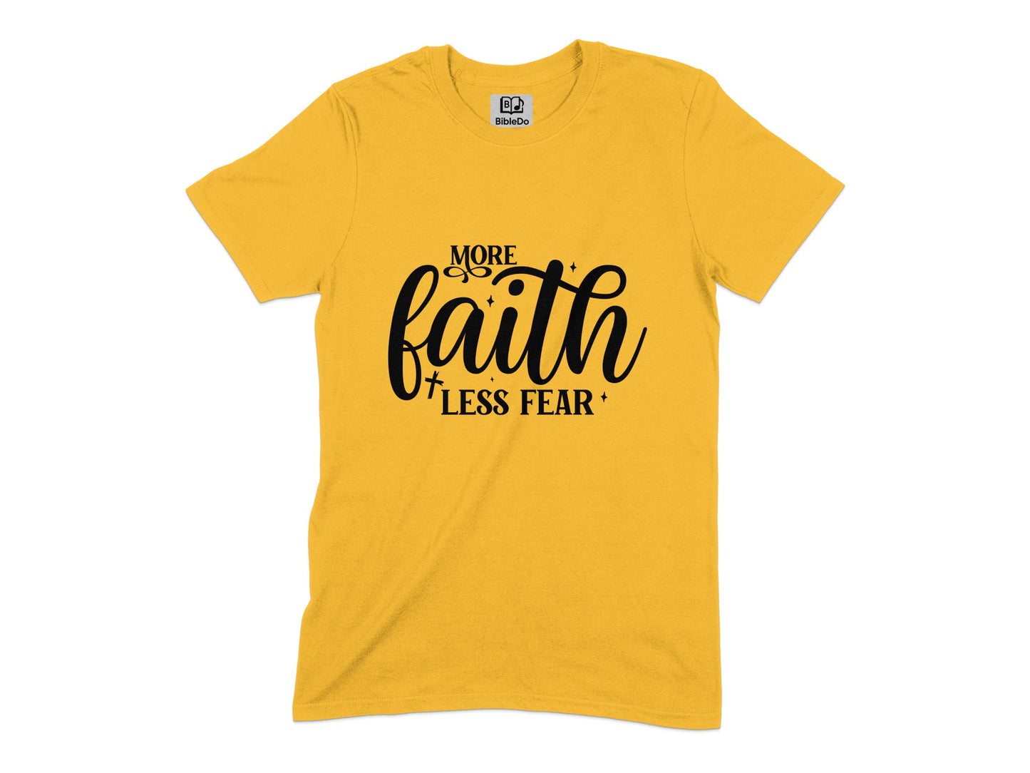 More Faith Less Fear Yellow Graphic T-shirt product type