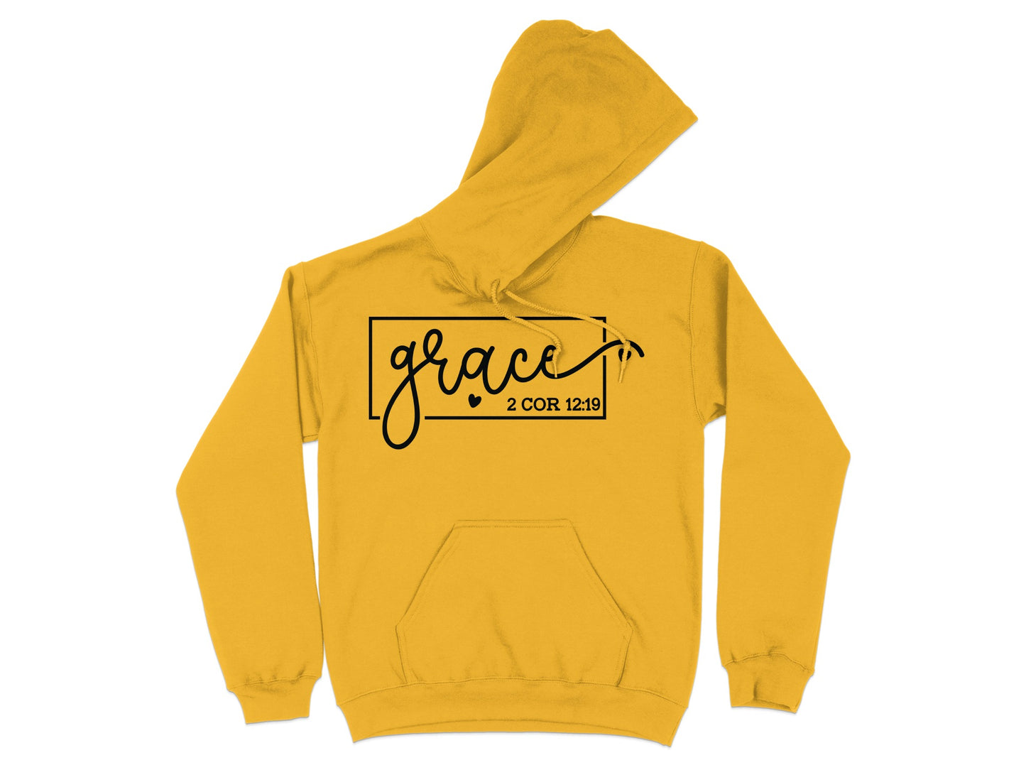 Grace 2 COR 12:9 Graphic Yellow Hooded Sweatshirt product type