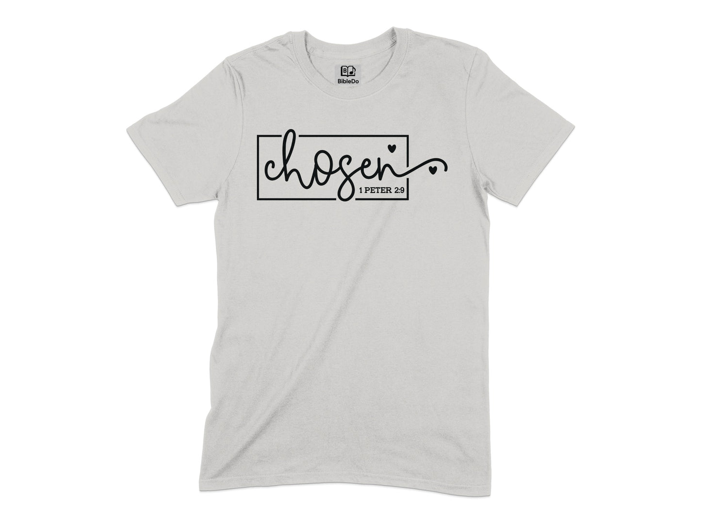 Chosen I Peter 2 9 Text Design on White T-Shirt product type