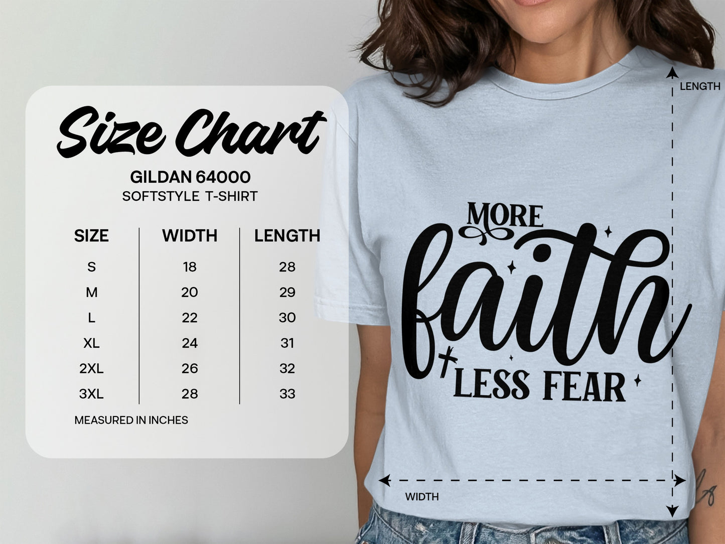 More Faith Less Fear Quote T-shirt product type
