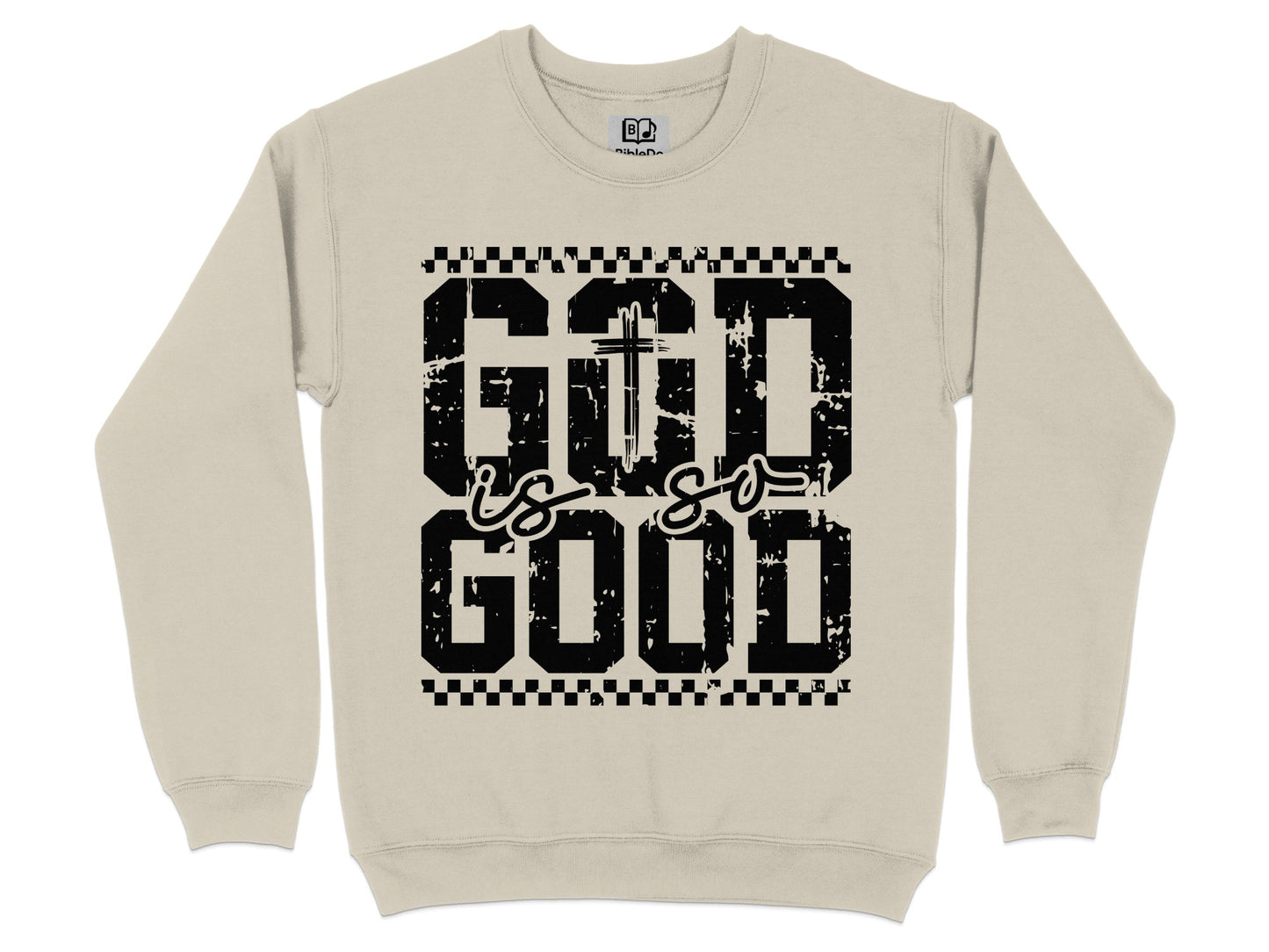 GOD IS GOOD Checkered Design Sweatshirt Product