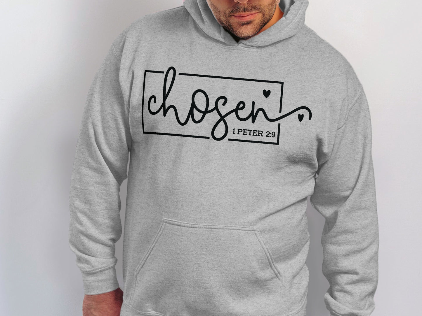 Chosen 1 Peter 2:9 Hoodie with Heart Design product