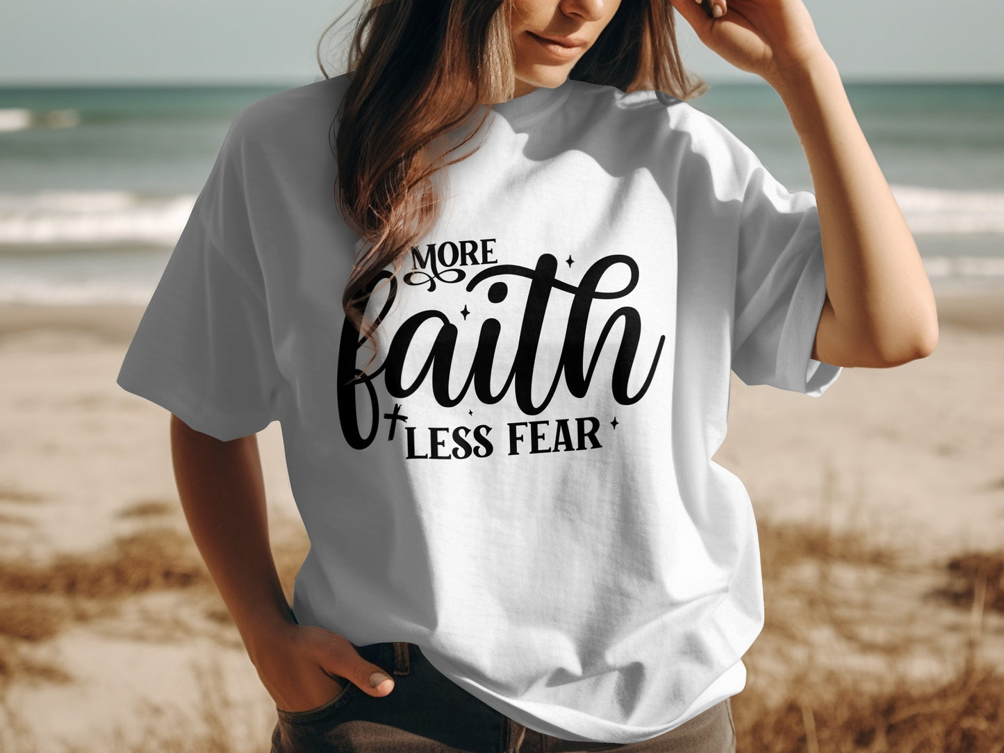 More Faith Less Fear Printed T-Shirt product type