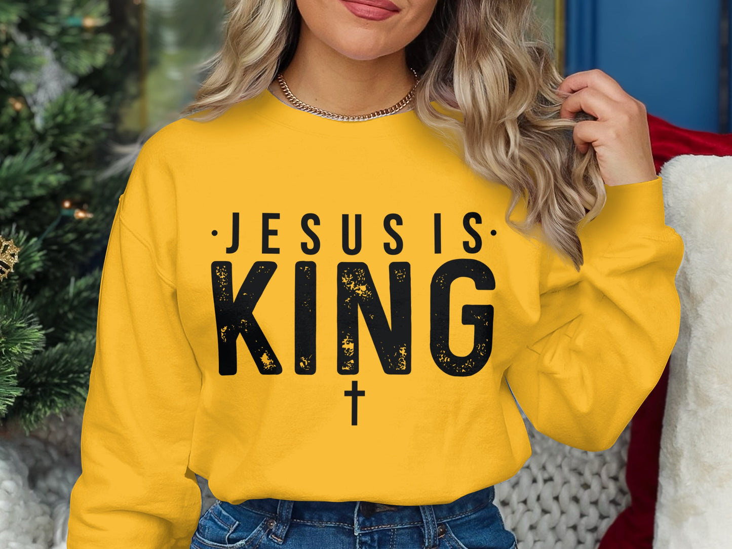 Jesus Is King Religious Graphic Shirt product