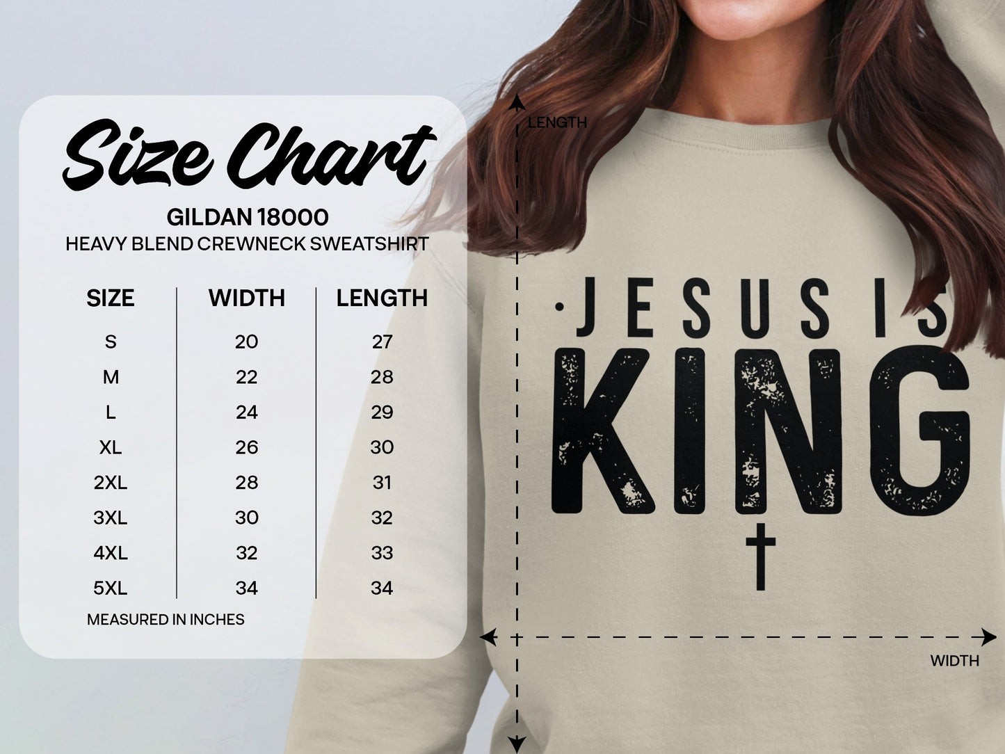 Jesus Is King Graphic Print Crewneck Sweatshirt product