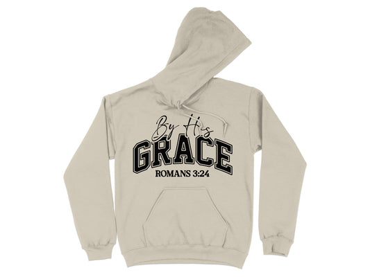 By His Grace Romans 3 24 Graphic Hoodie Product