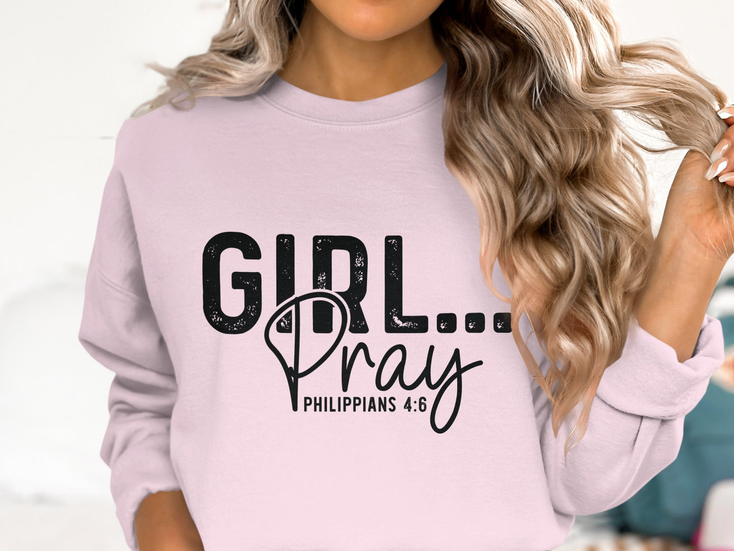 Girl Pray Philippians 4:6 Inspirational Shirt product type