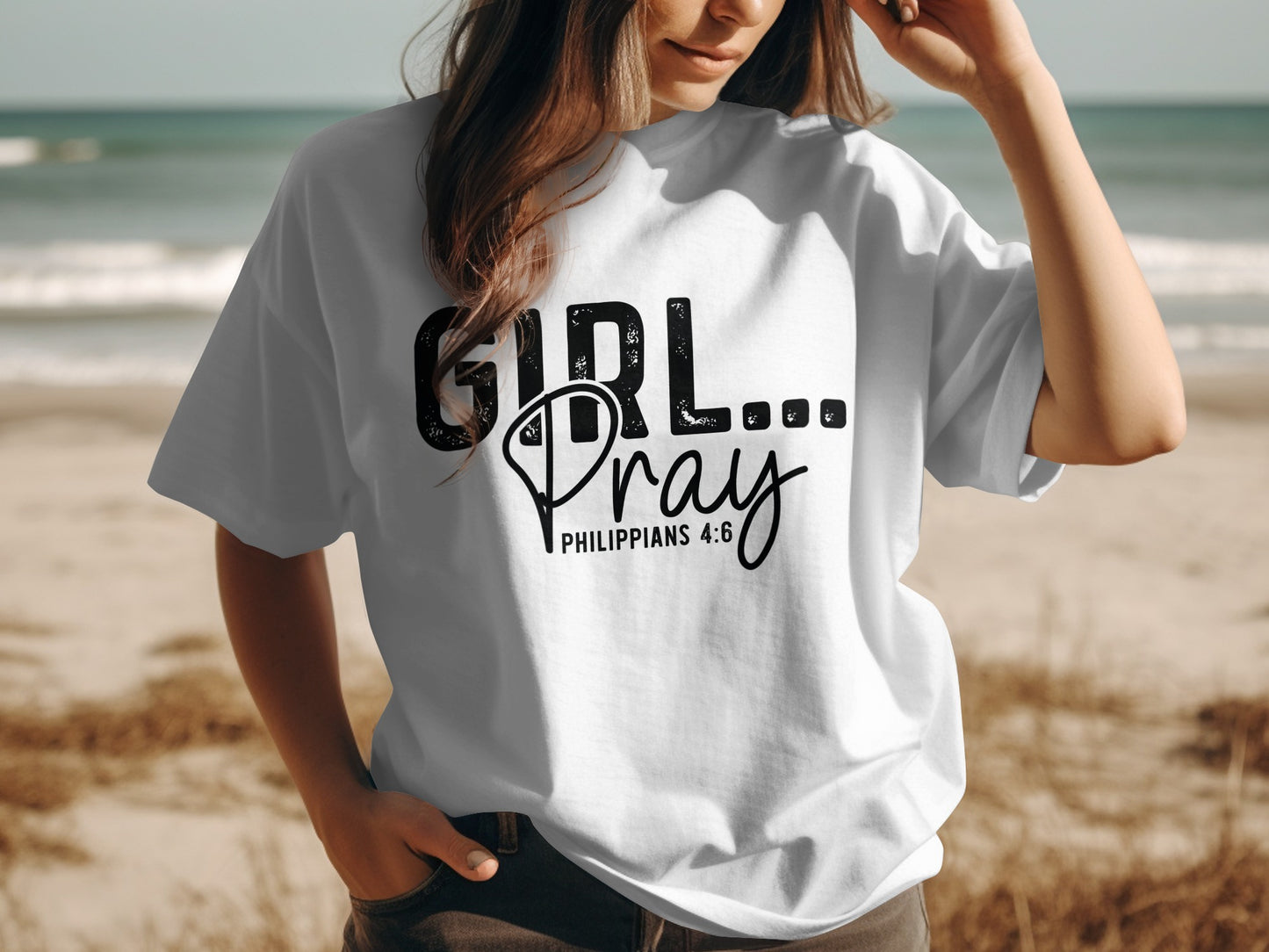 Girl Pray Philippians 4-6 Inspirational T-Shirt product