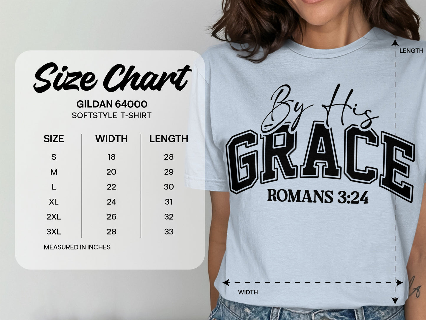 Inspirational Romans 3:24 Text Design T-shirt product type