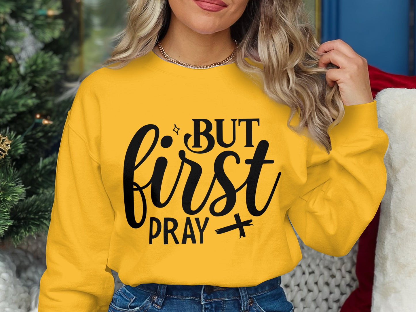 But First Pray Graphic Sweatshirt product type