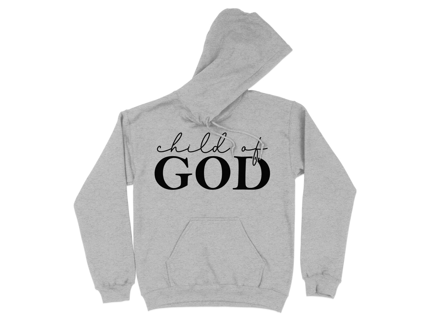Child of God Text Print Grey Color Hoodie product type