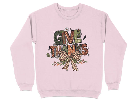 Give Thanks Autumn Sweatshirt Cute Fall Fashion