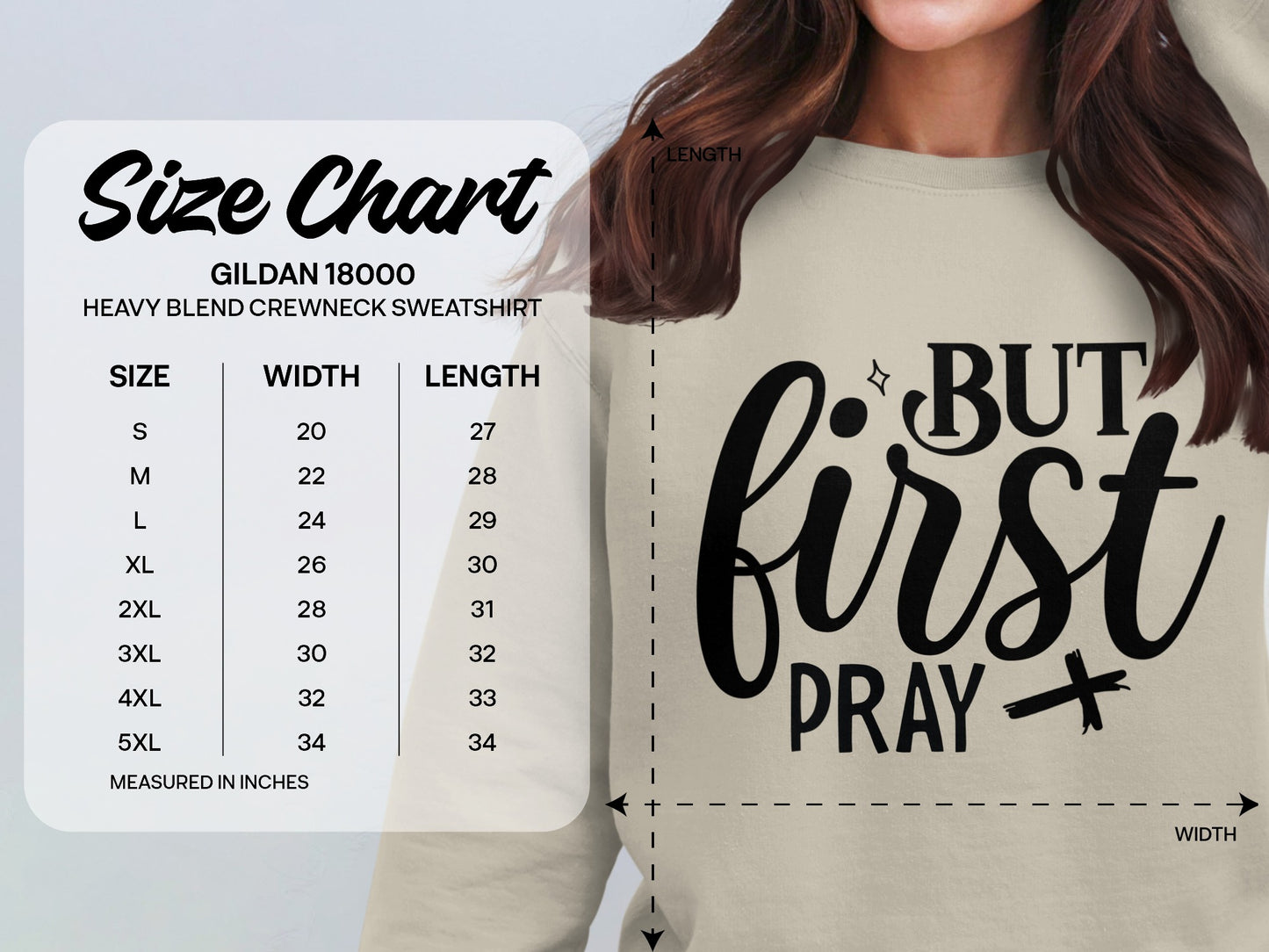 But First Pray Crewneck Sweatshirt product type