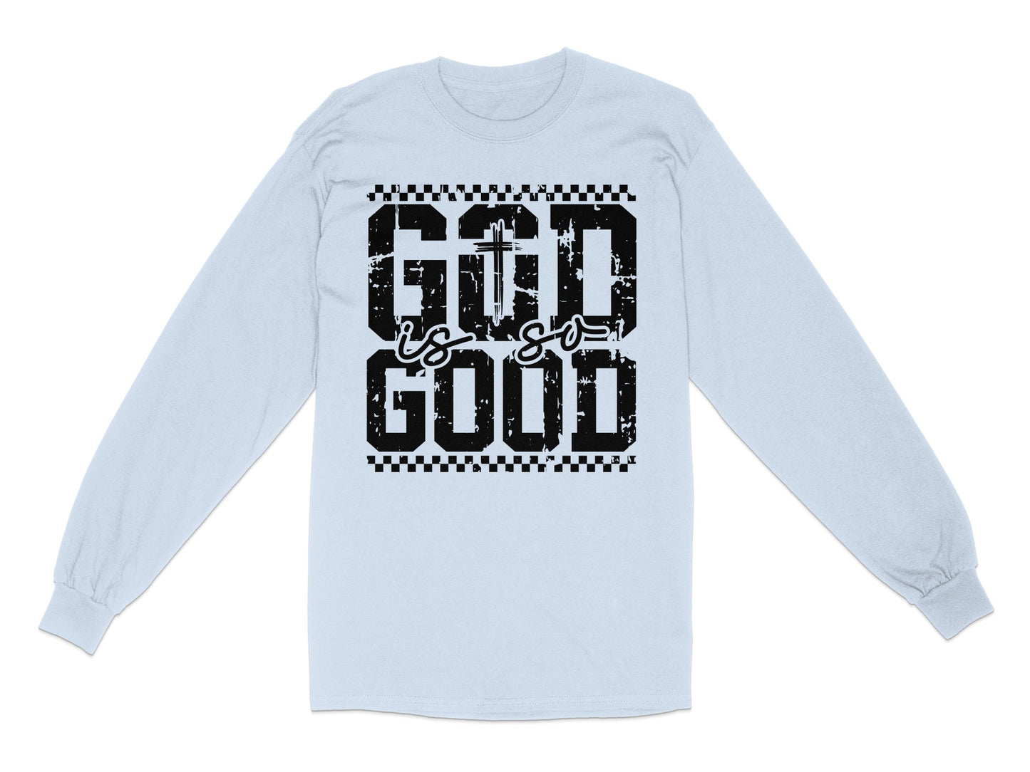 God Is So Good Checkered Long Sleeve Shirt product type