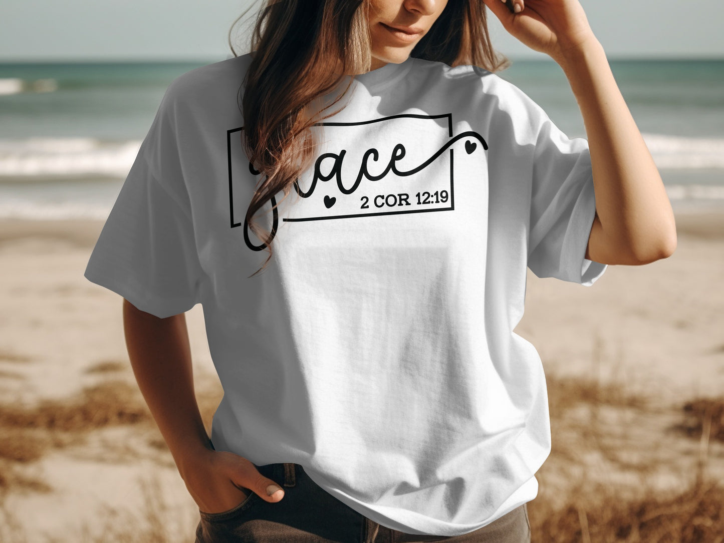 Grace 2 COR 12:19 Inspirational Graphic T-shirt product type