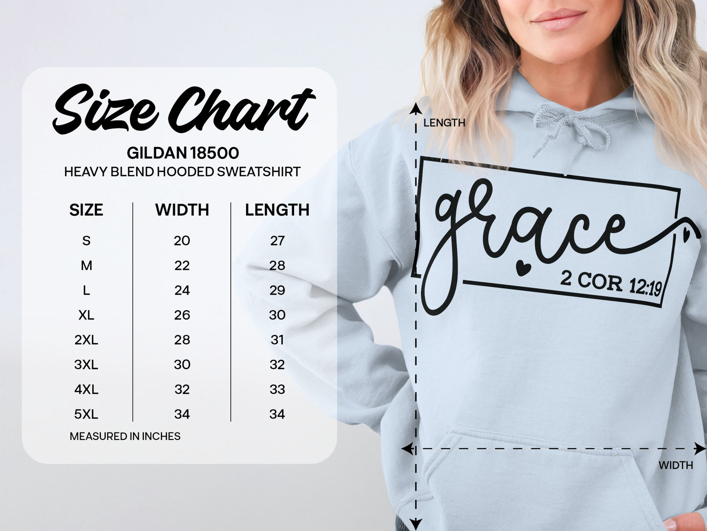 Grace 2 Cor 12:9 Heavy Blend Hooded Sweatshirt product