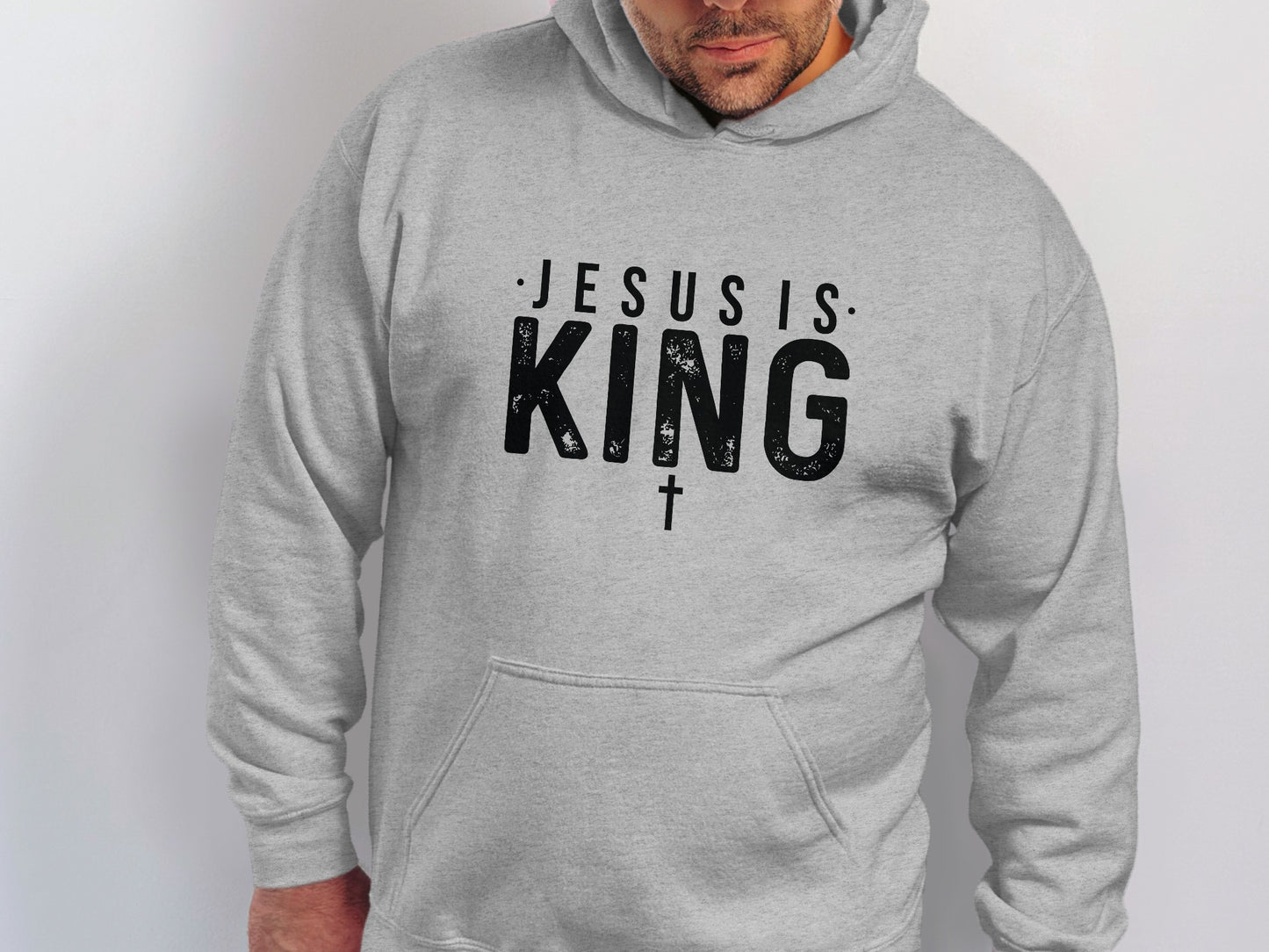Jesus Is King Hoodie Comfortable Religious Product