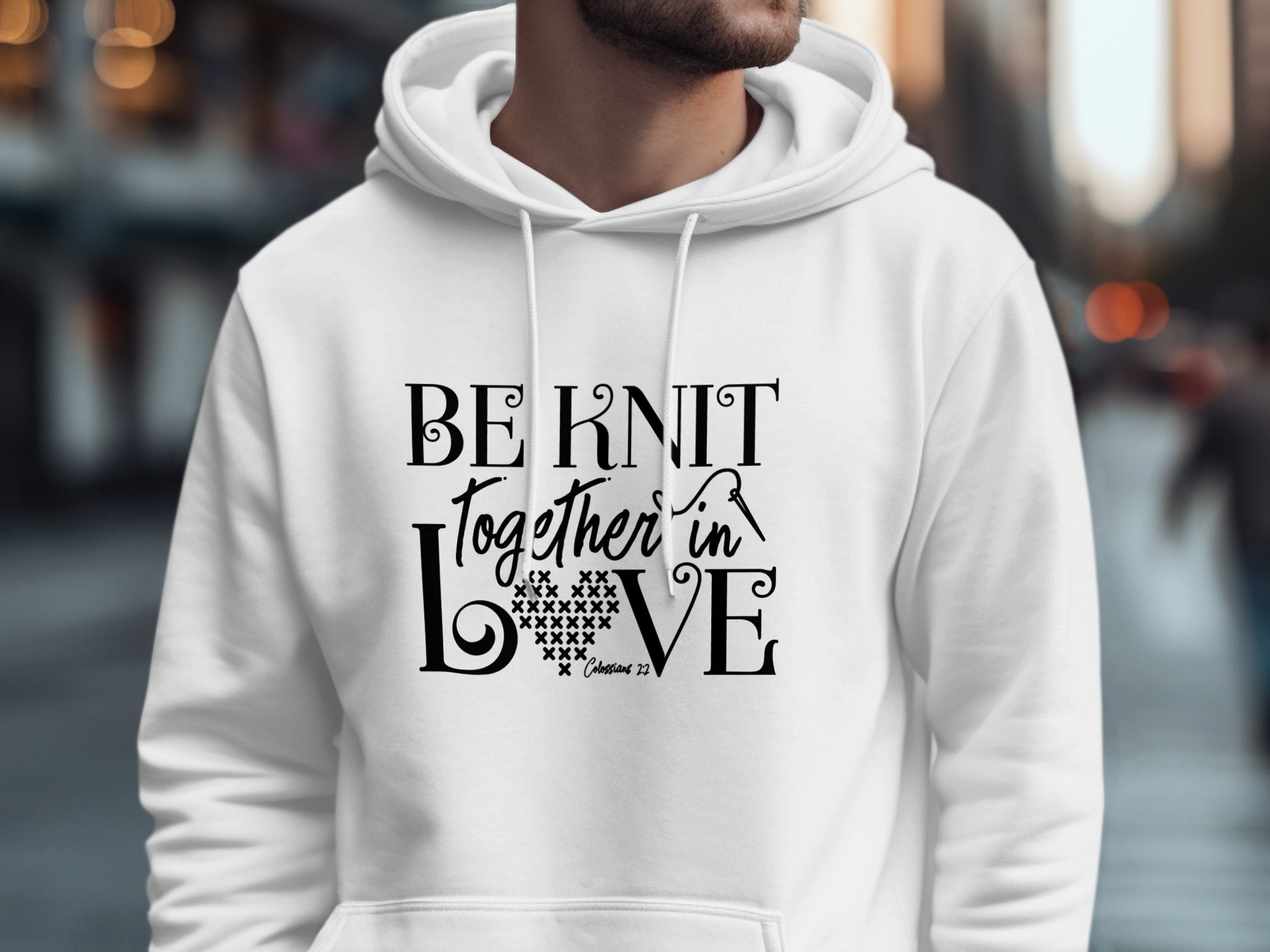 Be Knit Together in Love Hoodie with Heart Design