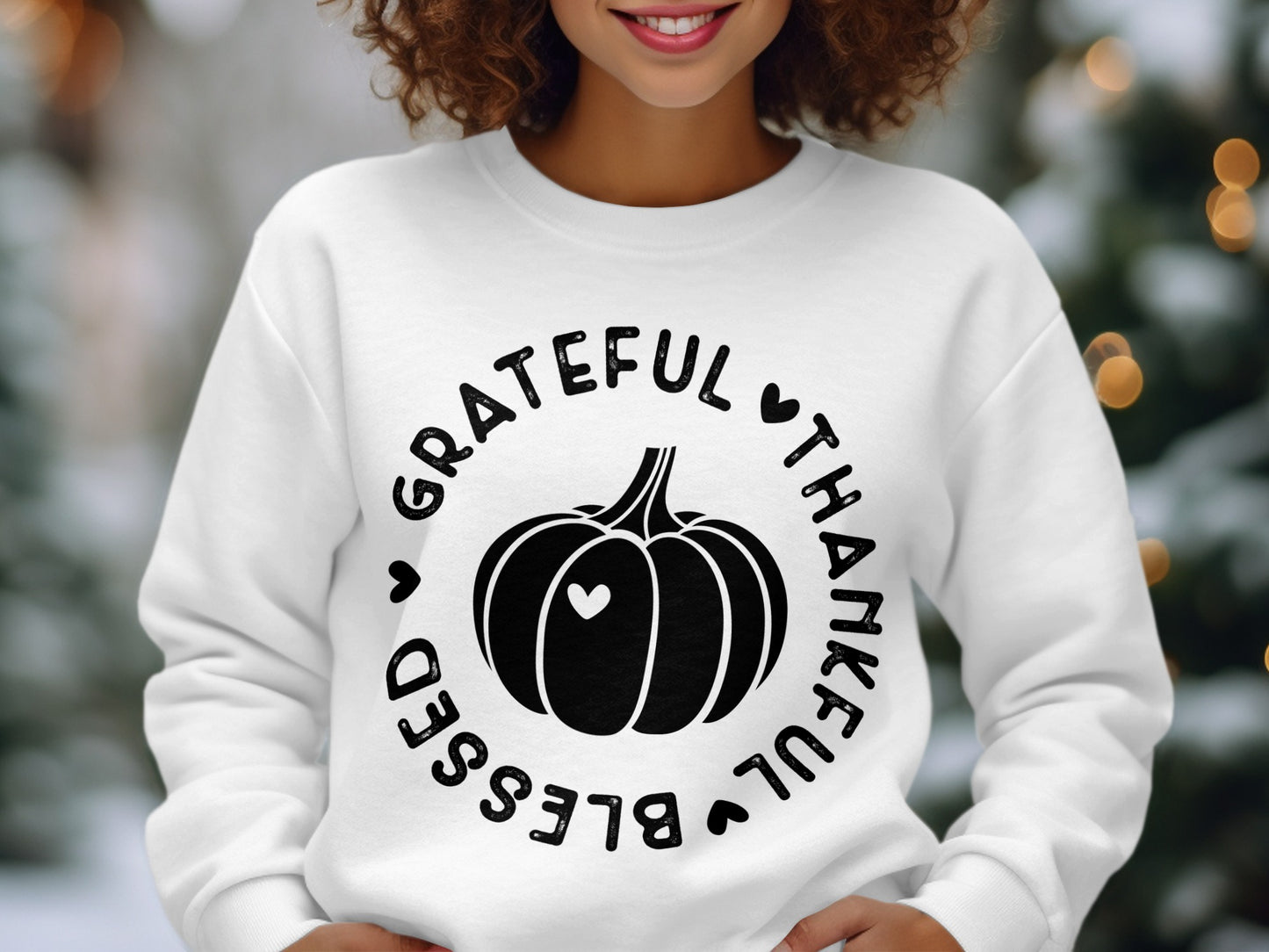 Grateful Thankful Blessed Graphic Sweatshirt Ideal for Fall