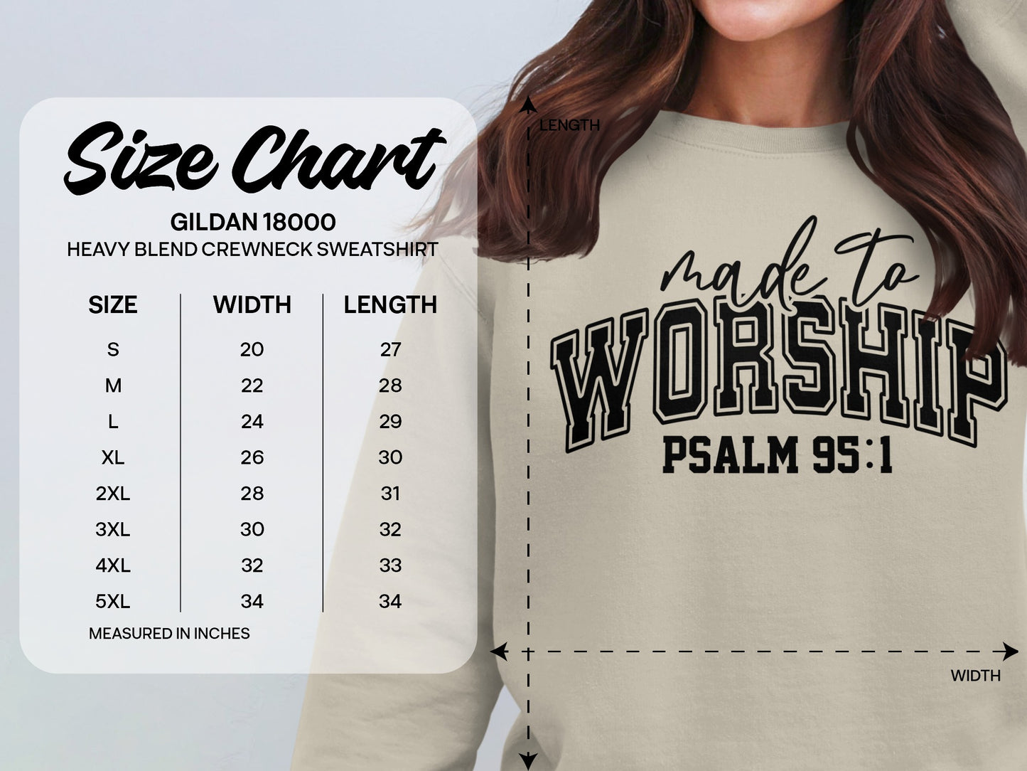 Made to Worship Psalm 95 1 Heavy Blend Crewneck Sweatshirt