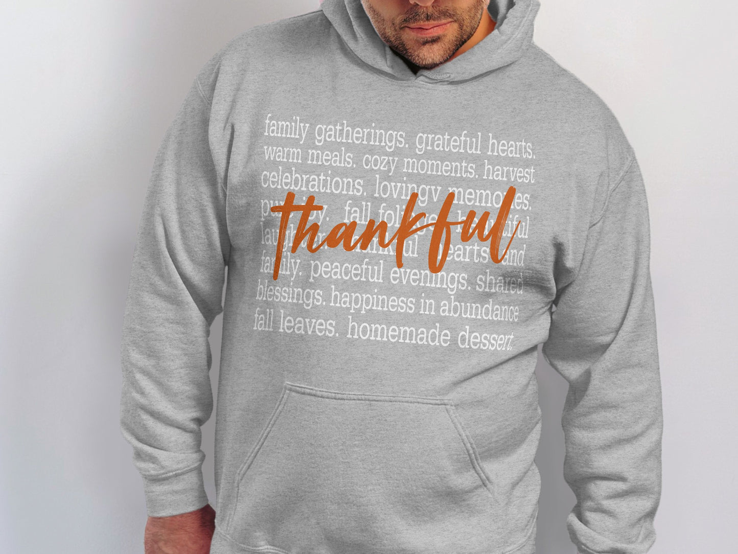 Thankful Hoodie with Cozy Autumn Greetings Design