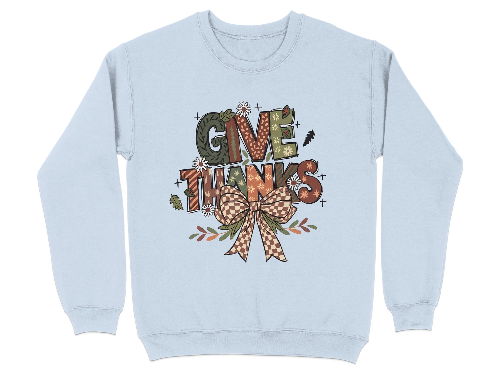 Give Thanks Sweatshirt with Autumn Design
