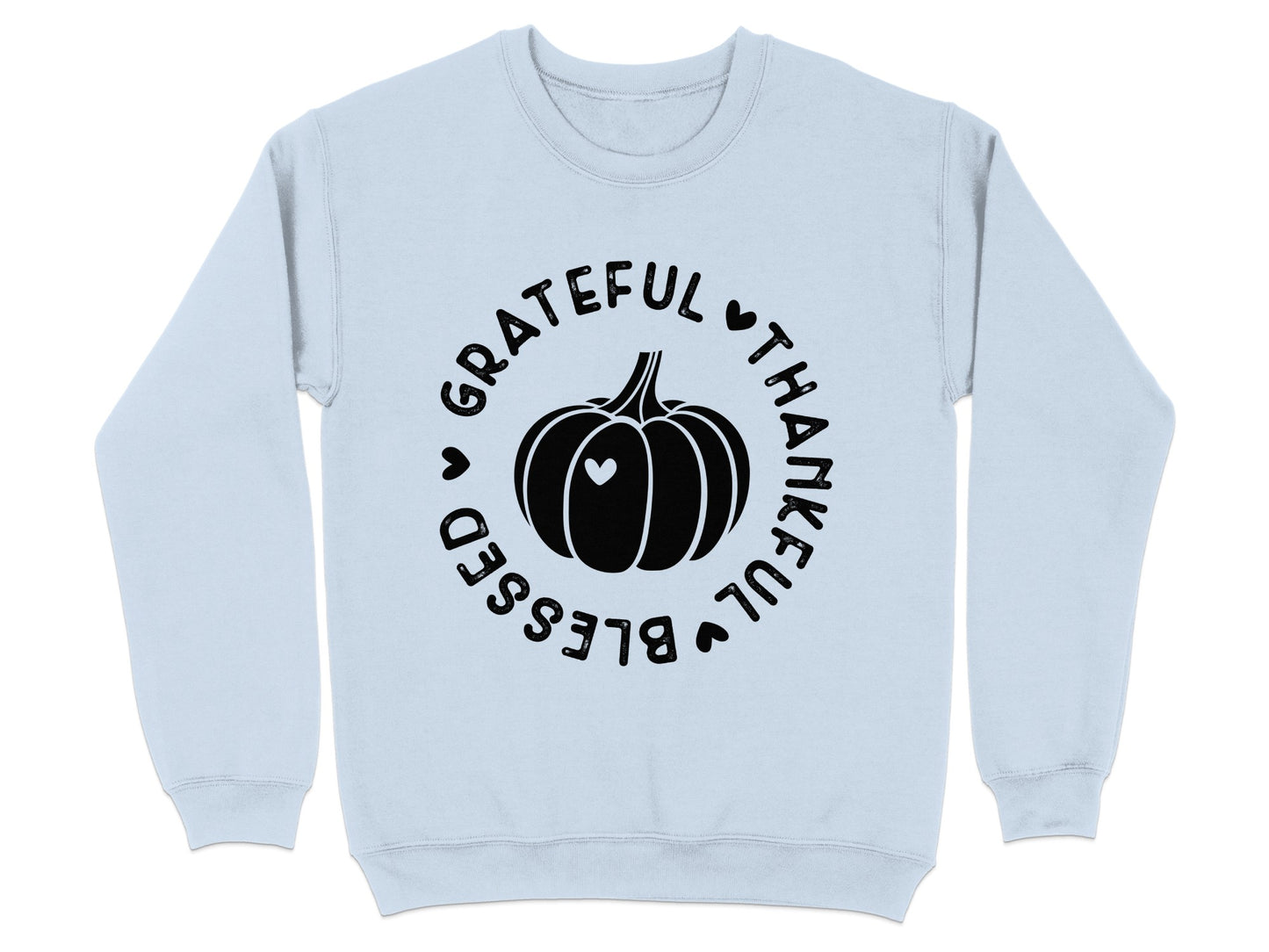 Grateful Thankful Blessed Pumpkin Graphic Sweatshirt