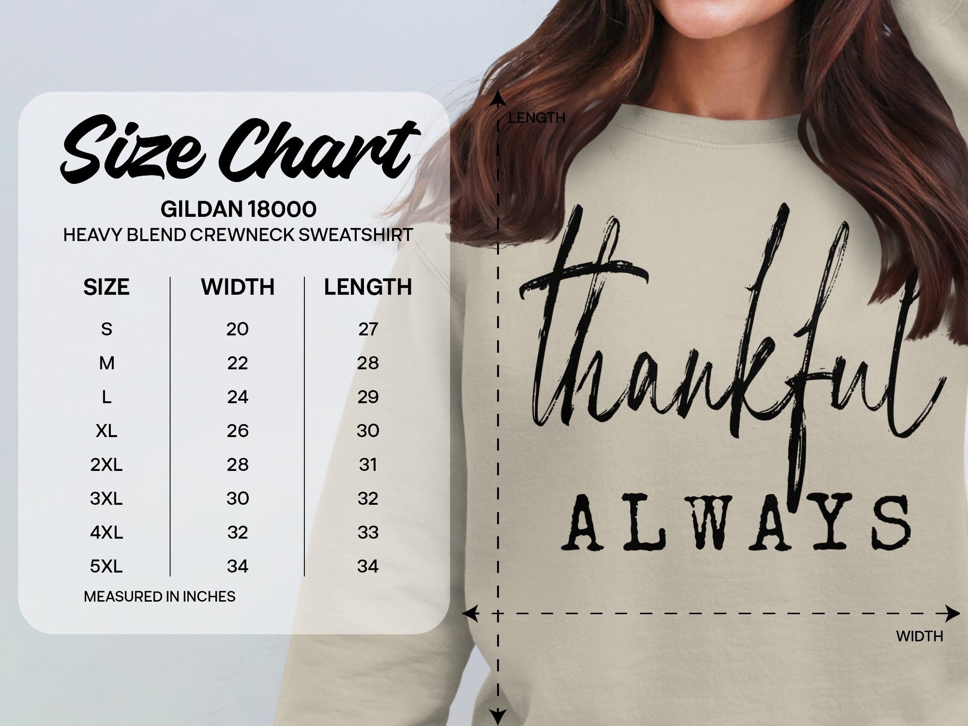 Thankful Always Graphic Sweatshirt Perfect for Fall