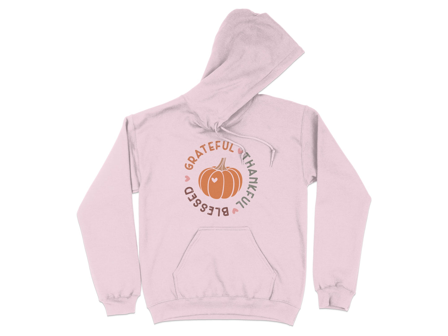 Grateful Thankful Blessed Pumpkin Design Hoodie