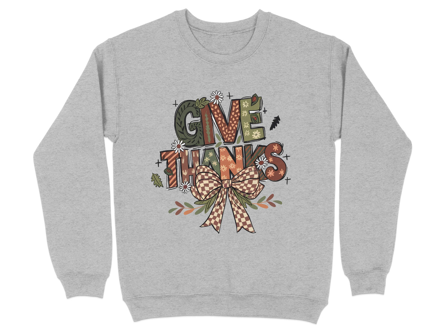 Give Thanks Festive Bow Design Thanksgiving Sweater