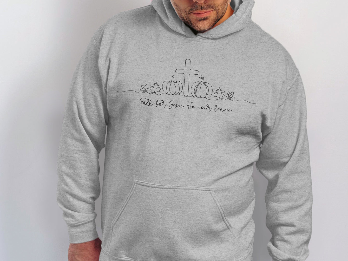 Fall For Jesus He Never Leaves Hoodie