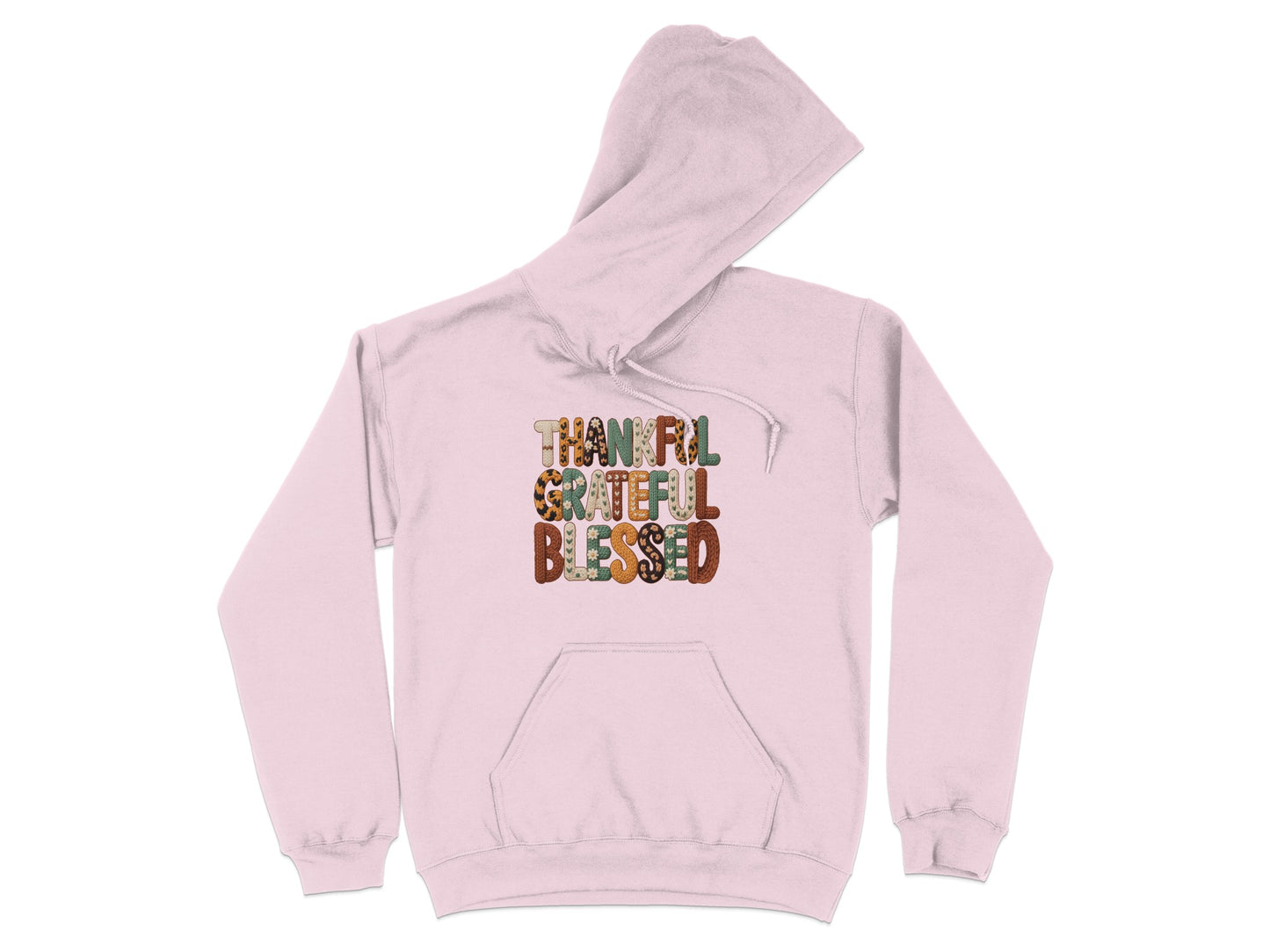 Thankful Grateful Blessed hoodie in charming colors