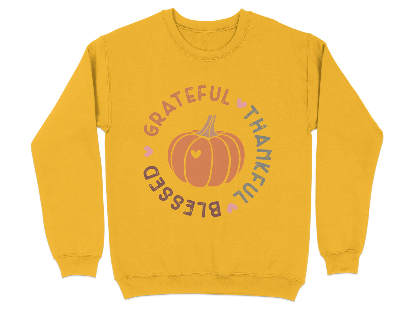 Grateful Thankful Blessed Pumpkin Cozy Sweatshirt
