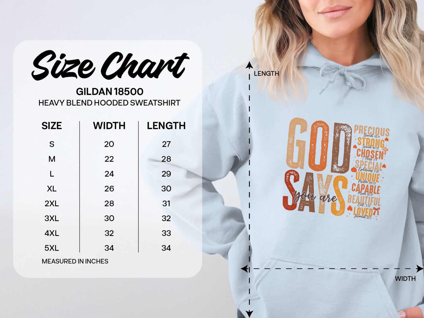 God Says You Are Heavy Blend Hooded Sweatshirt