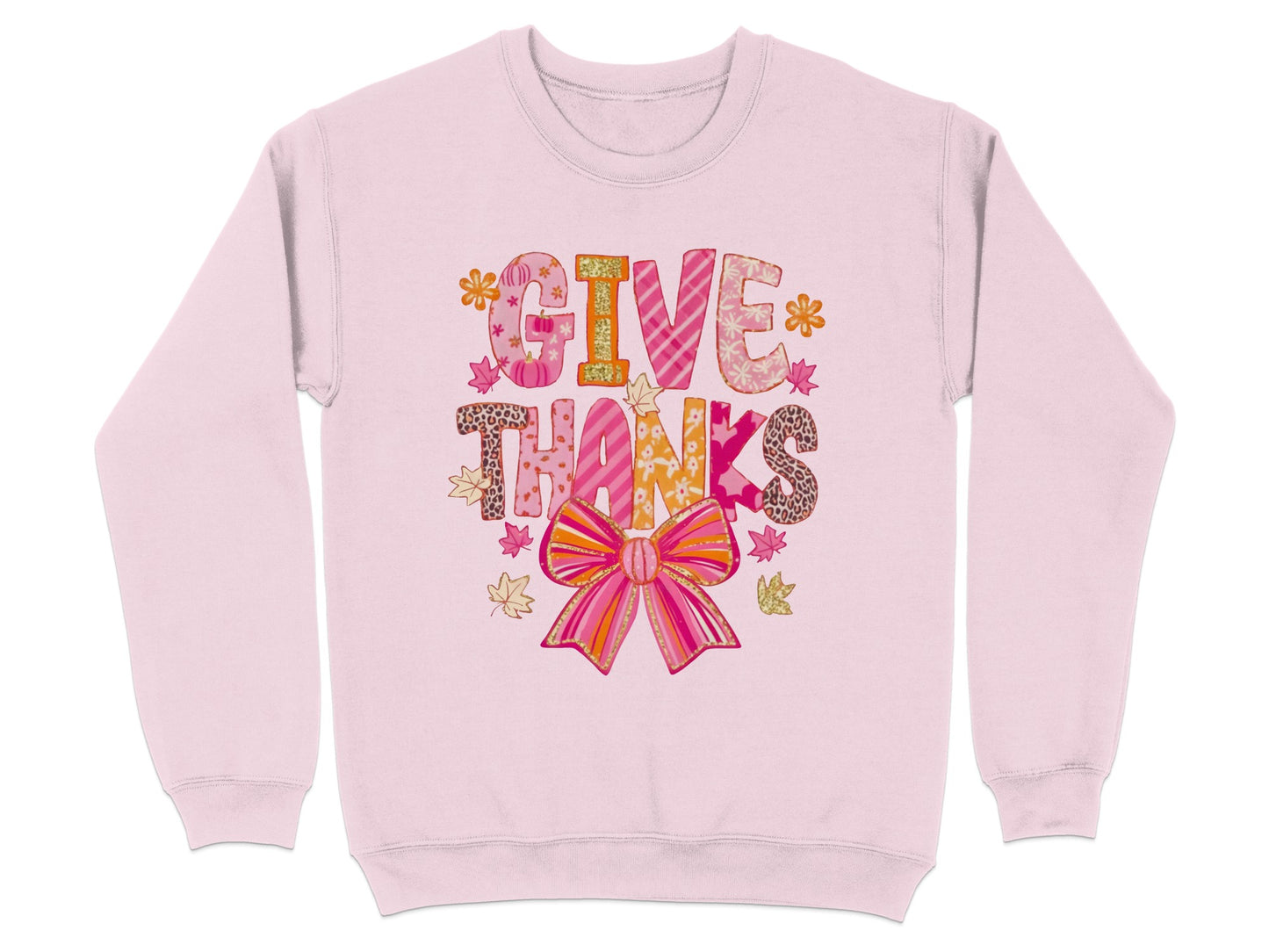 Festive Thanksgiving Give Thanks Graphic Sweatshirt