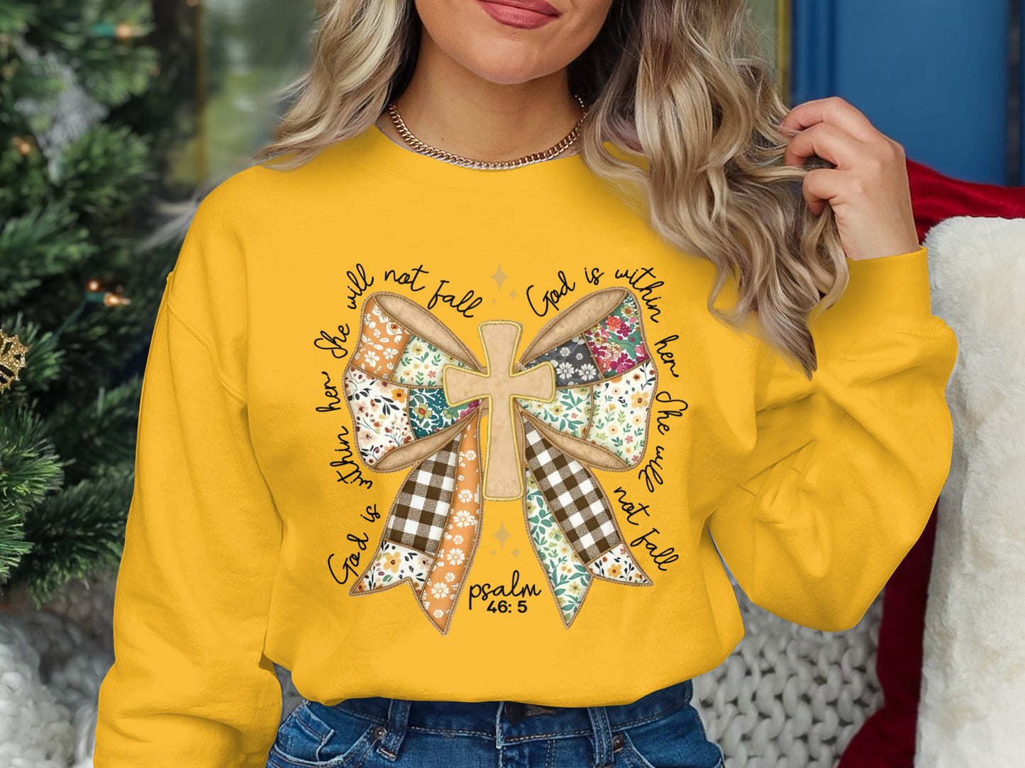 God Will Not Fall Floral Cross Sweatshirt