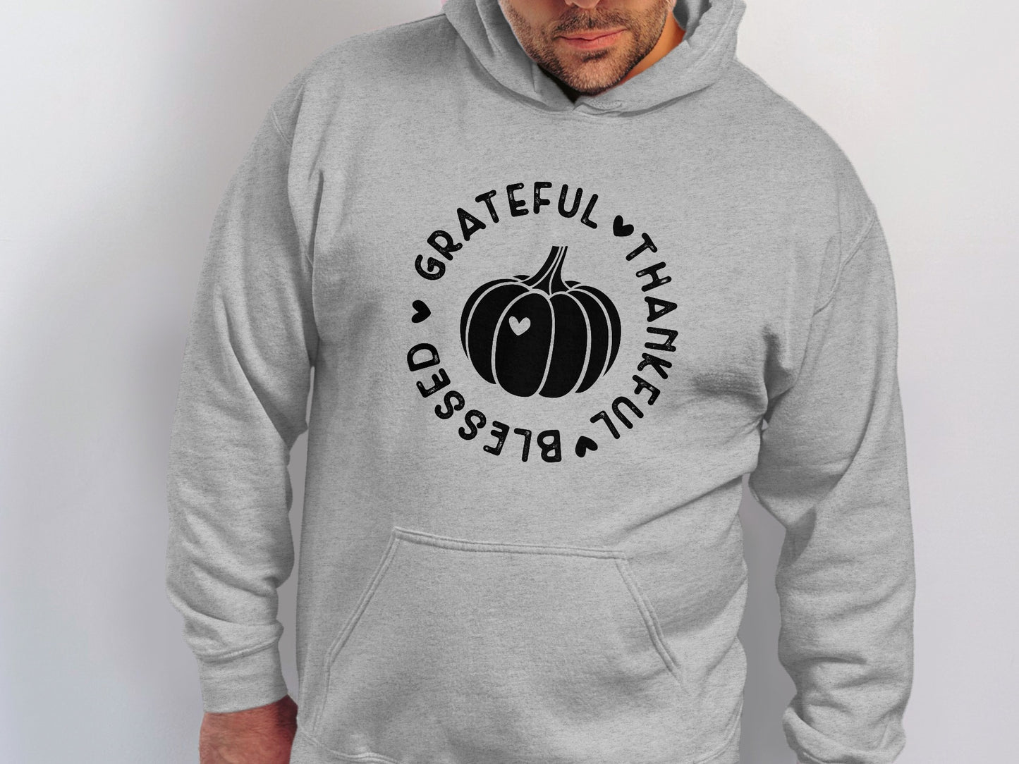 Grateful Thankful Blessed Pumpkin Hoodie Apparel