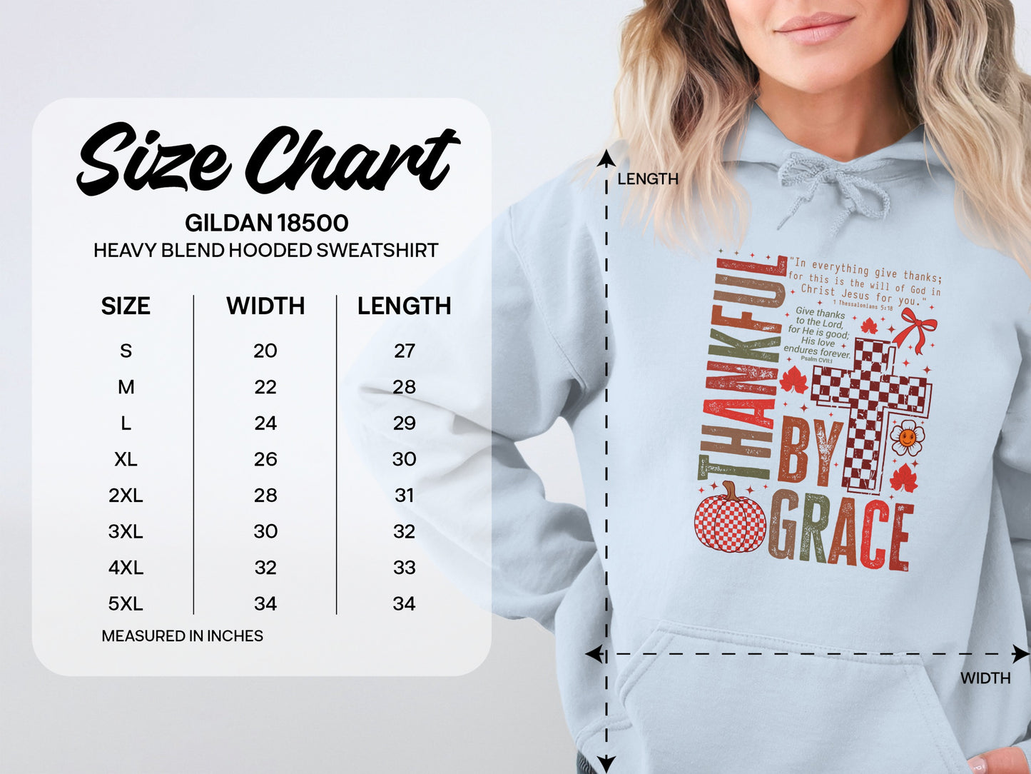 Thankful By Grace Heavy Blend Hooded Sweatshirt