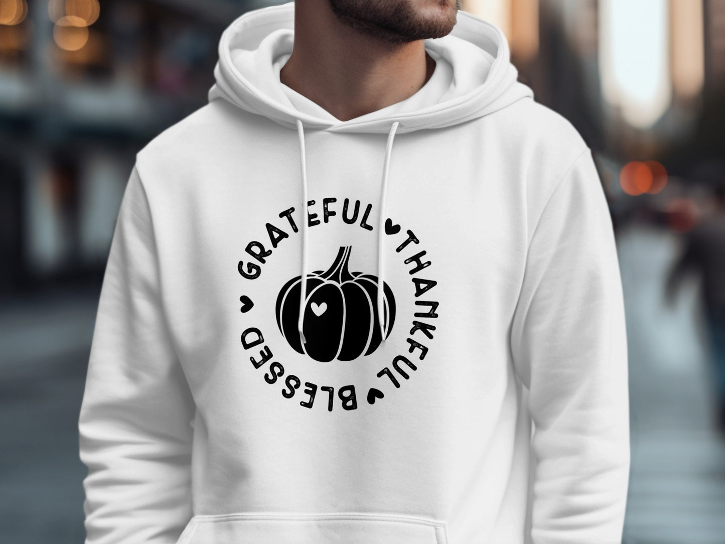 Grateful Thankful Blessed Pumpkin Hoodie Fashion