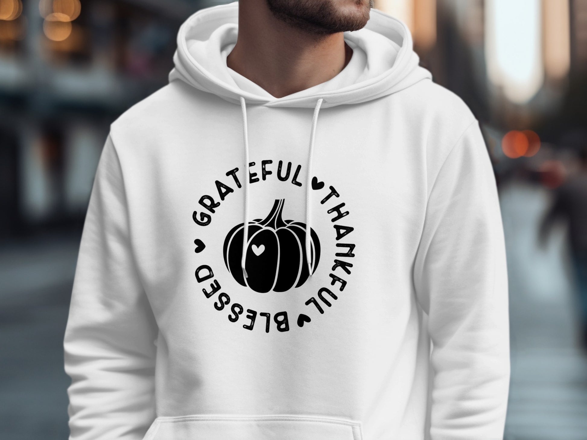 Grateful Thankful Blessed Pumpkin Hoodie Fashion