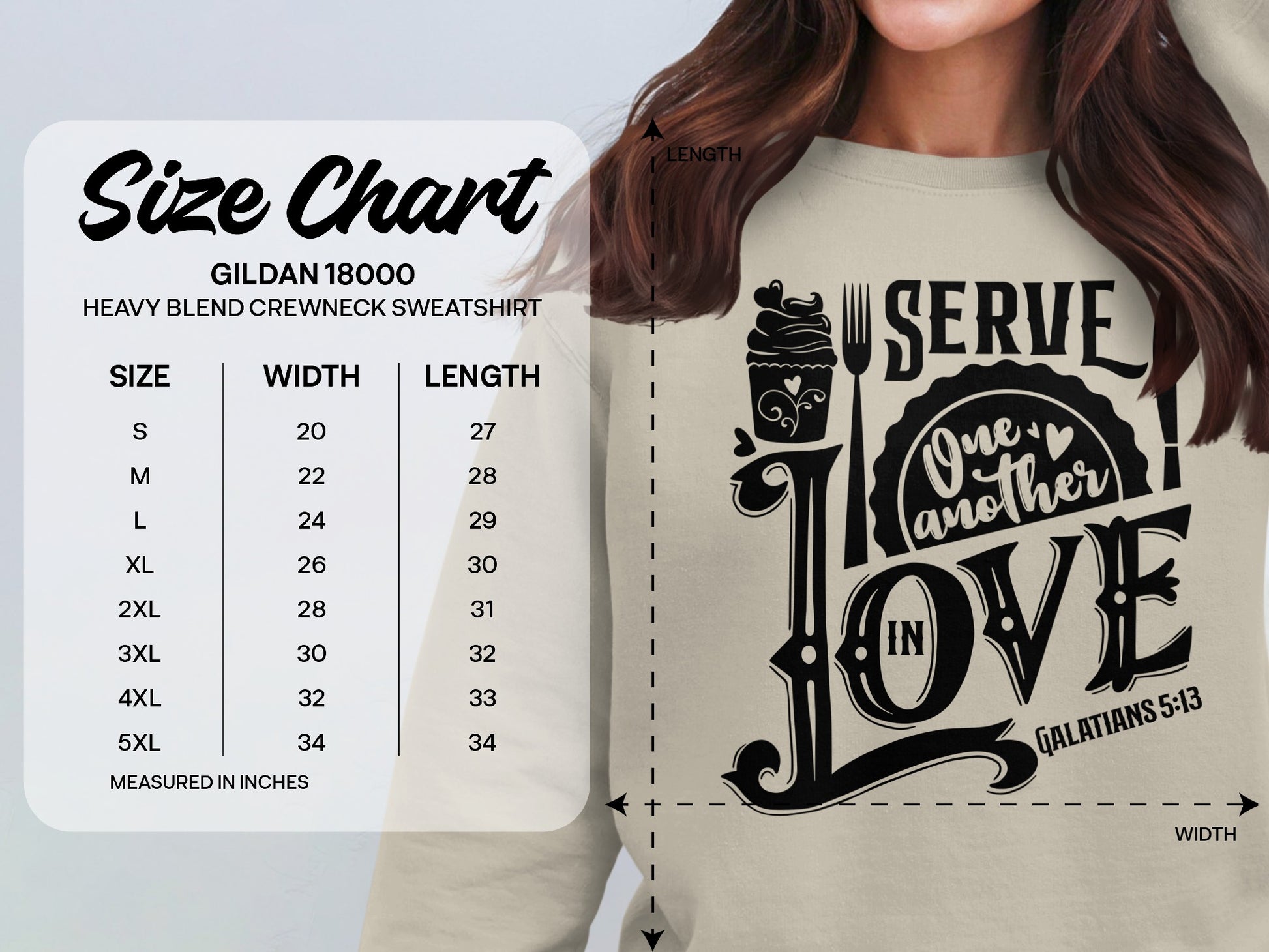 Serve One Another in Love Galatians Crewneck Sweatshirt