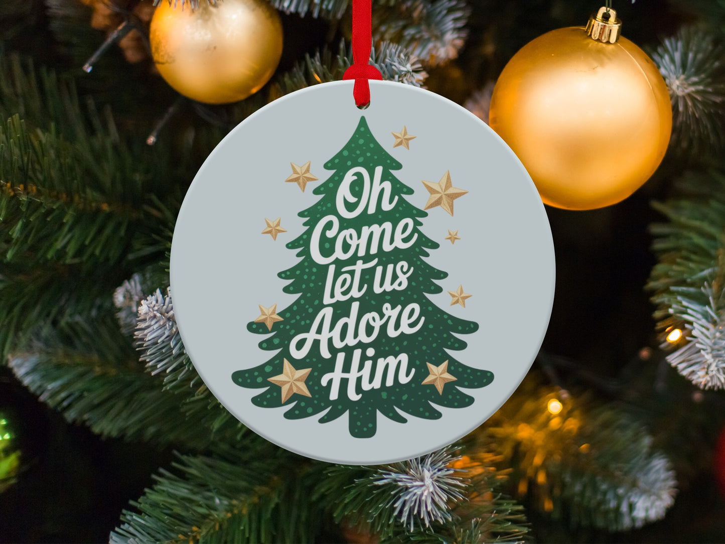 Oh Come Let Us Adore Him Ornament for Christmas Decor