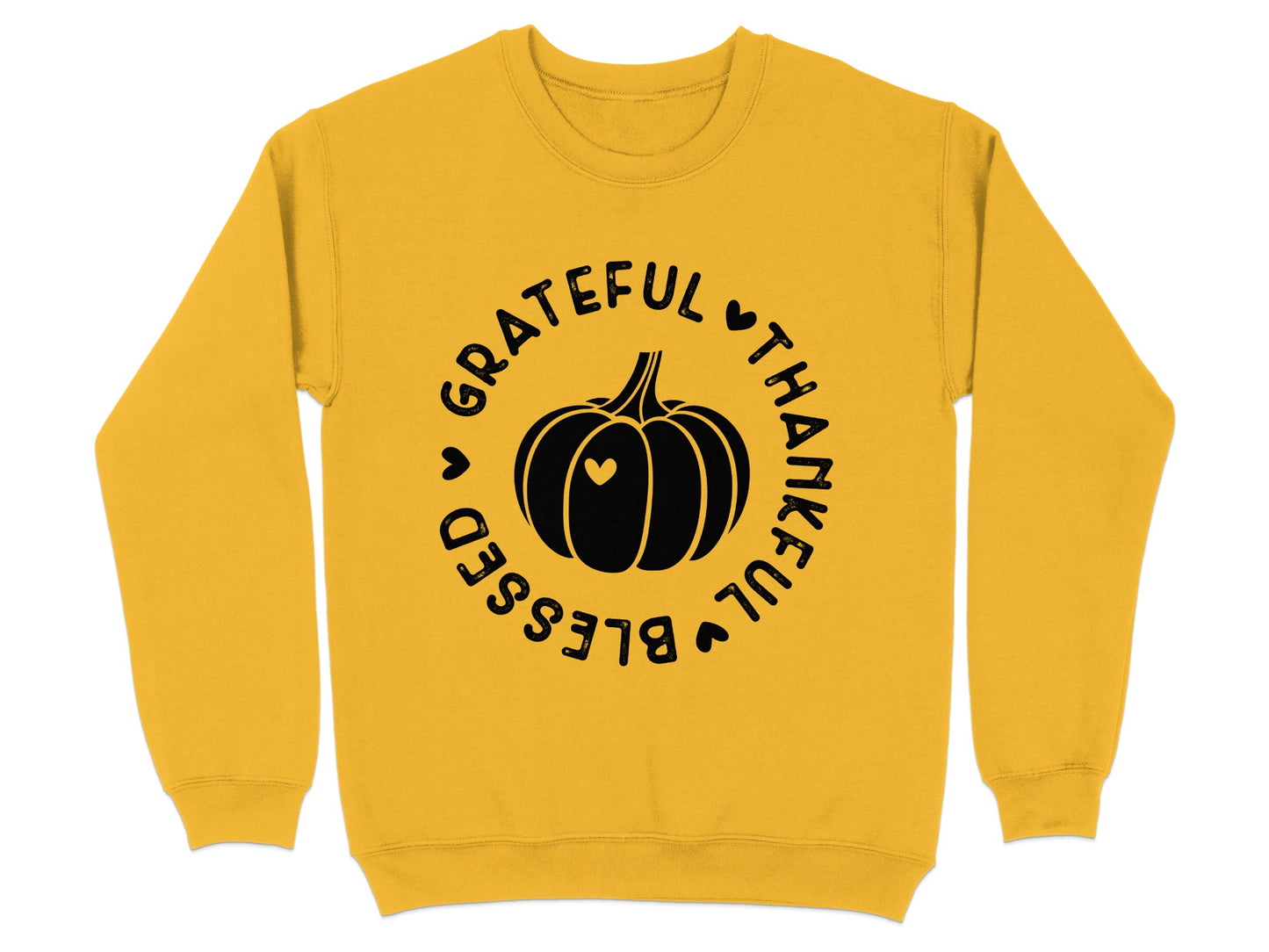 Grateful Thankful Blessed Pumpkin Graphic Sweatshirt