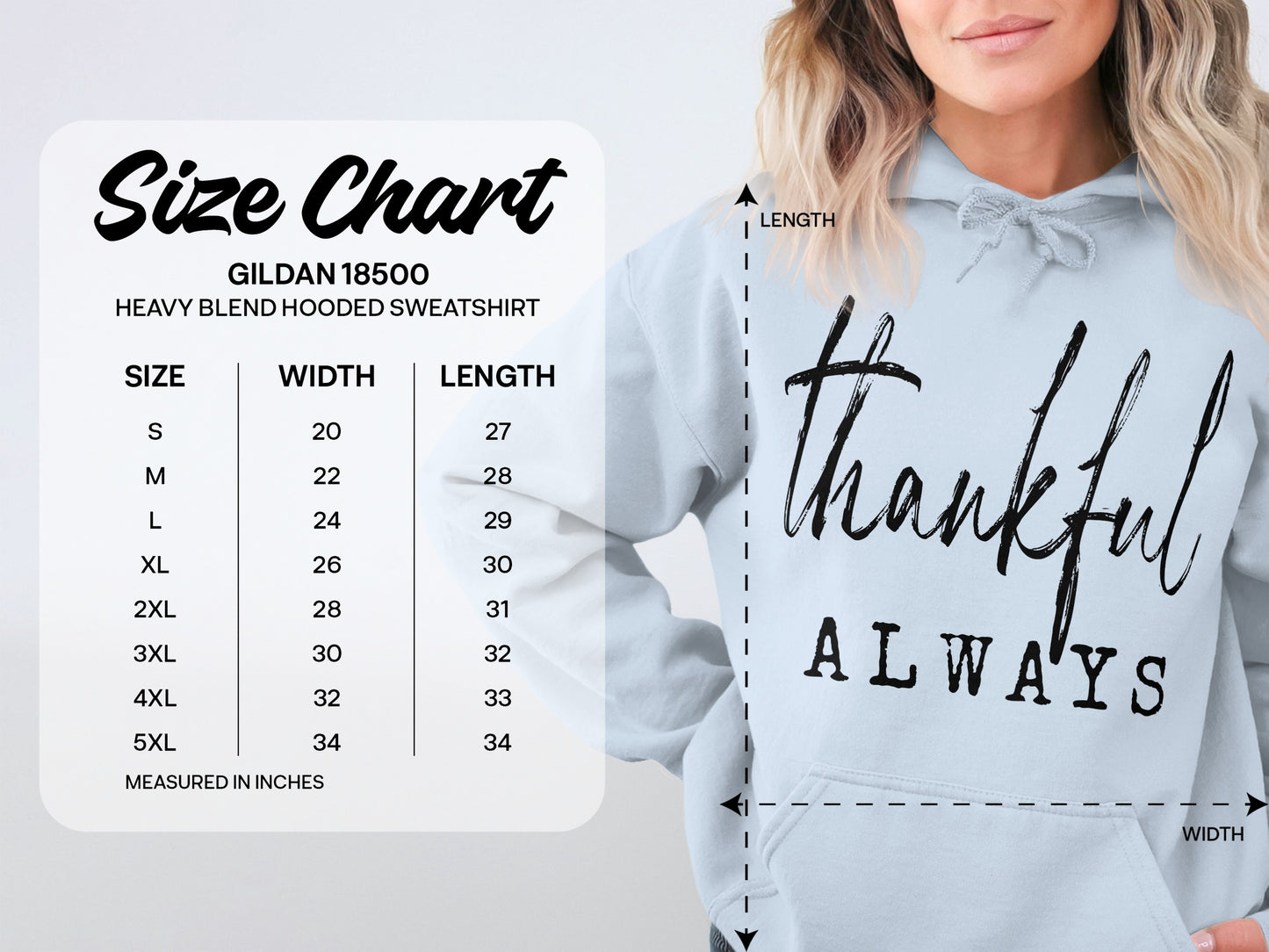Thankful Always Heavy Blend Hooded Sweatshirt