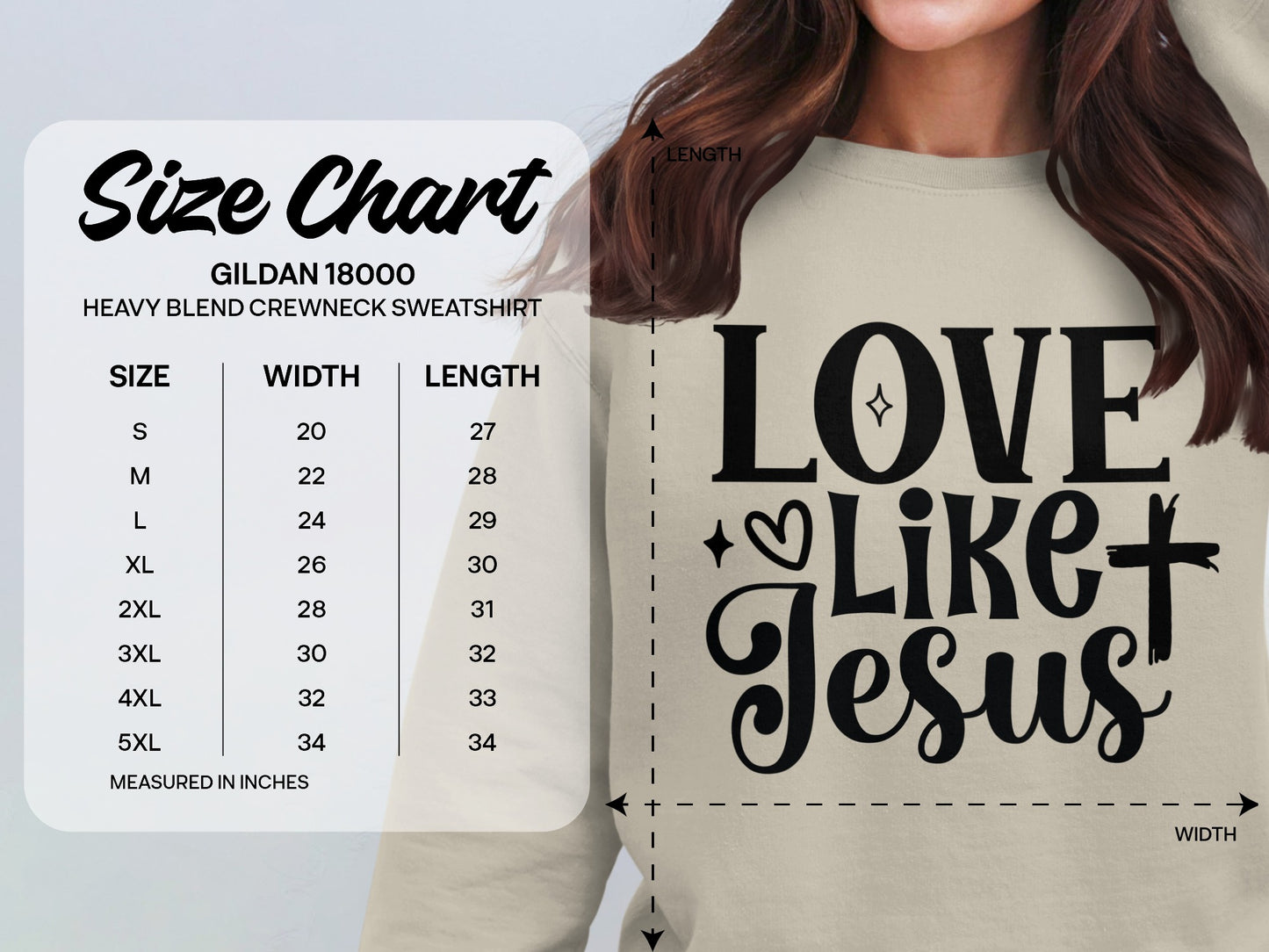 Love Like Jesus Graphic Crewneck Sweatshirt product type