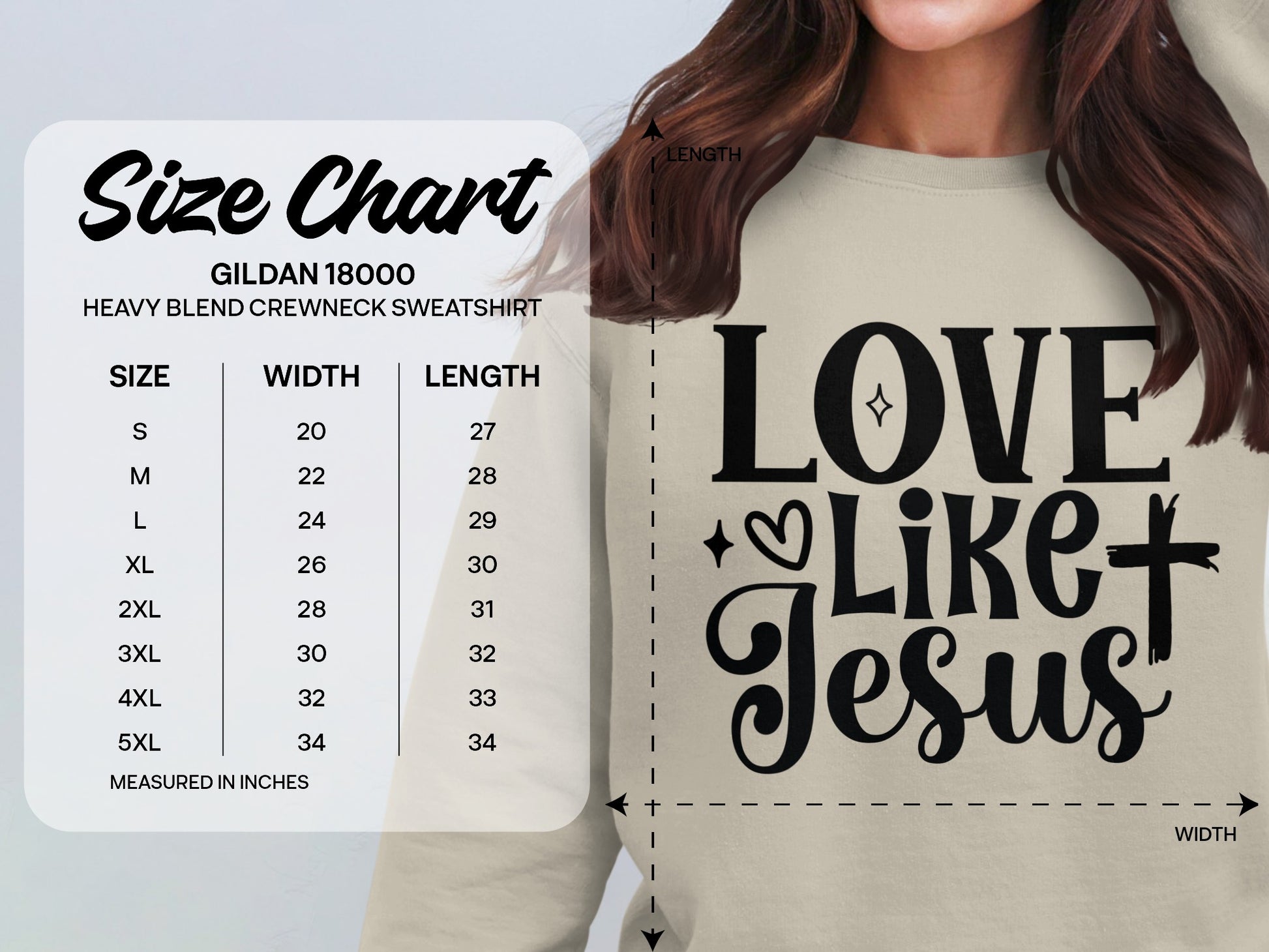 Love Like Jesus Graphic Crewneck Sweatshirt product type