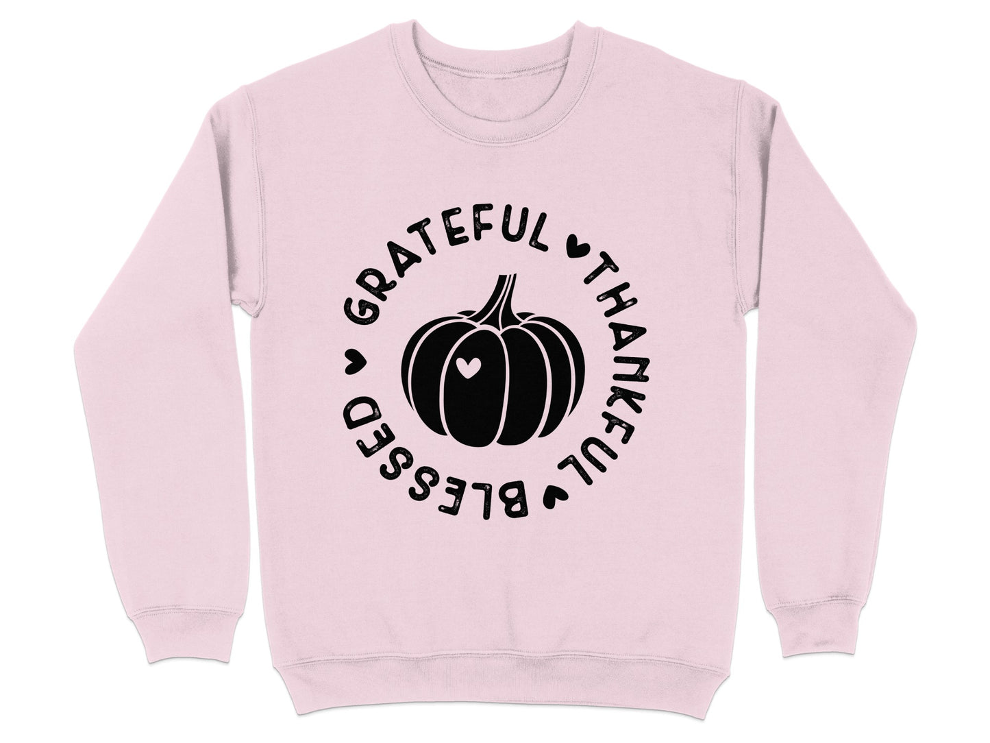 Grateful Thankful Blessed Pumpkin Graphic Sweatshirt