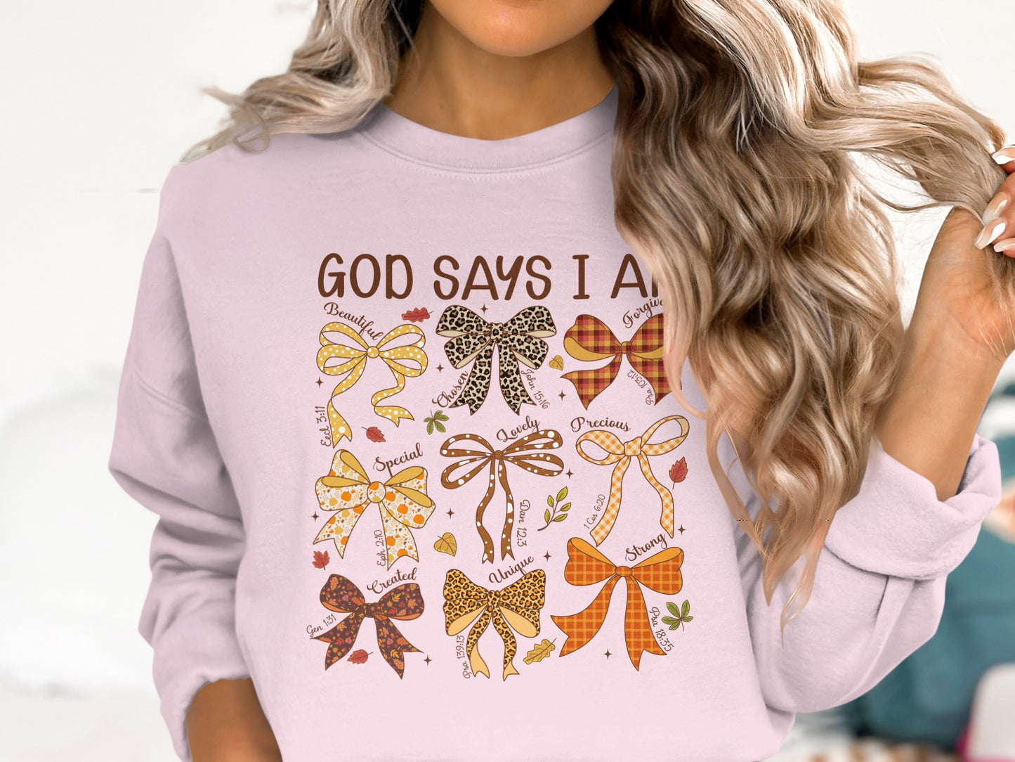 God Says I Am Fall Ribbons Autumn Sweatshirt
